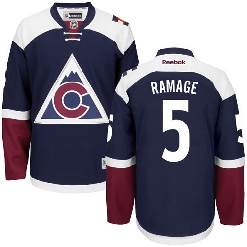 Men's Reebok Colorado Avalanche #5 Rob Ramage Authentic Blue Third NHL Jersey