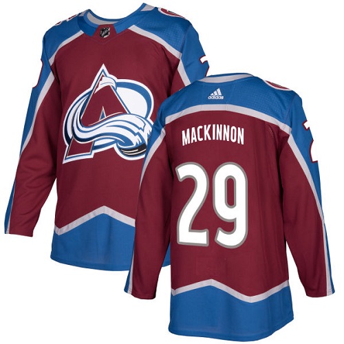 Men's Adidas Colorado Avalanche #29 Nathan MacKinnon Authentic Burgundy Red Home NHL Jersey