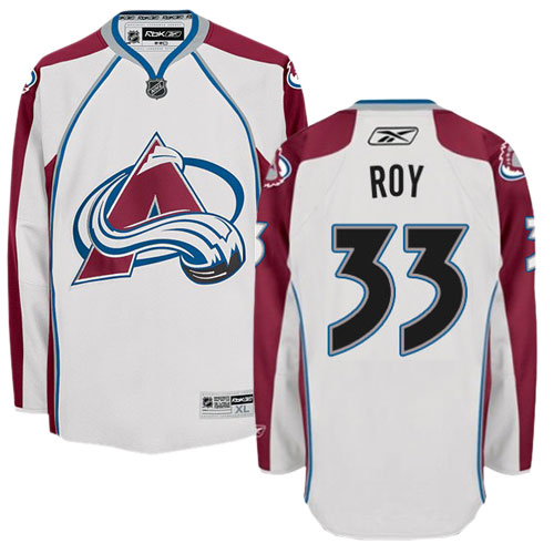 Men's Reebok Colorado Avalanche #33 Patrick Roy Authentic White Away NHL Jersey