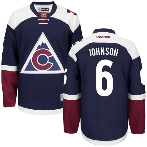 Men's Reebok Colorado Avalanche #6 Erik Johnson Authentic Blue Third NHL Jersey