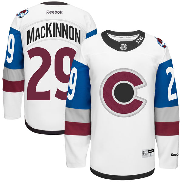 Men's Reebok Colorado Avalanche #29 Nathan MacKinnon Authentic White 2016 Stadium Series NHL Jersey