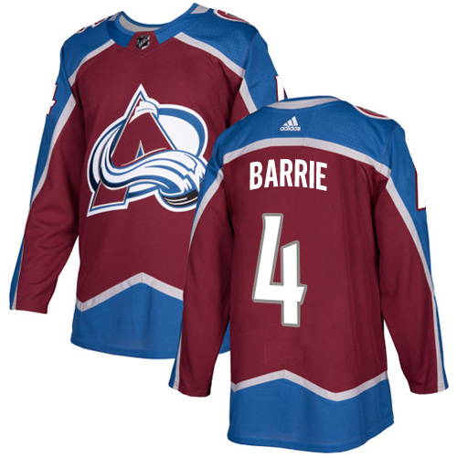Men's Adidas Colorado Avalanche #4 Tyson Barrie Authentic Burgundy Red Home NHL Jersey