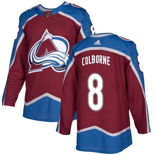 Men's Adidas Colorado Avalanche #8 Joe Colborne Authentic Burgundy Red Home NHL Jersey