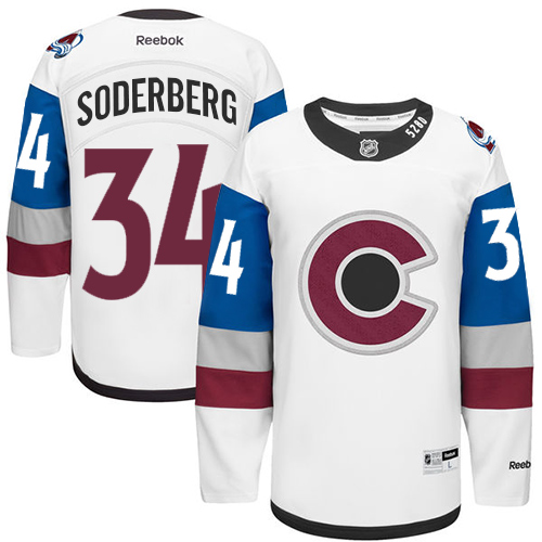 Men's Reebok Colorado Avalanche #34 Carl Soderberg Premier White 2016 Stadium Series NHL Jersey