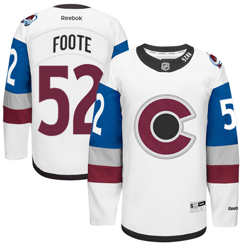 Men's Reebok Colorado Avalanche #52 Adam Foote Premier White 2016 Stadium Series NHL Jersey