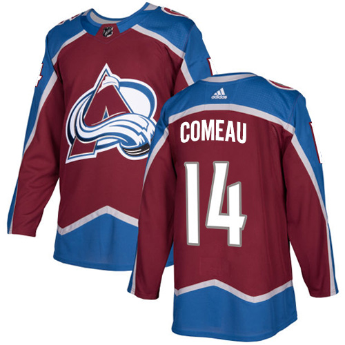 Men's Adidas Colorado Avalanche #14 Blake Comeau Authentic Burgundy Red Home NHL Jersey