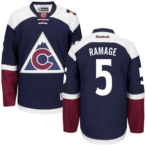 Women's Reebok Colorado Avalanche #5 Rob Ramage Authentic Blue Third NHL Jersey