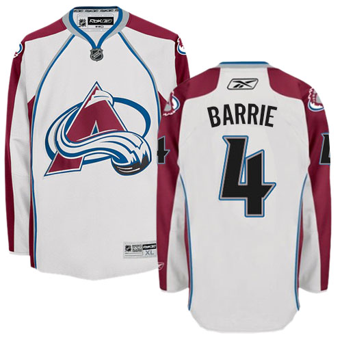 Youth Reebok Colorado Avalanche #4 Tyson Barrie Authentic White Away NHL Jersey