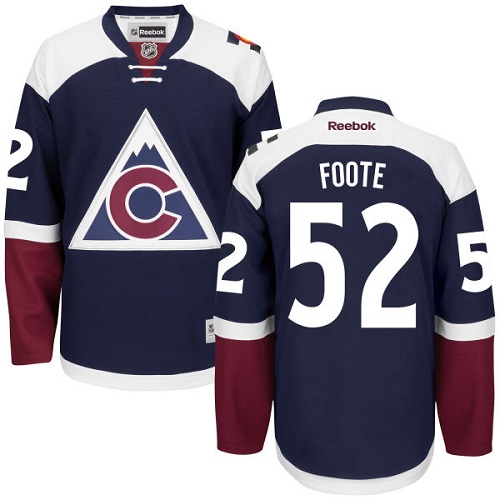 Women's Reebok Colorado Avalanche #52 Adam Foote Authentic Blue Third NHL Jersey