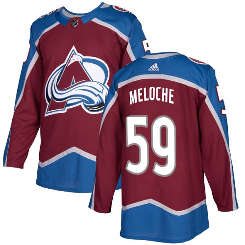 Youth Adidas Colorado Avalanche #41 Nicolas Meloche Premier Burgundy Red Home NHL Jersey
