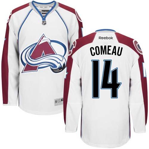 Youth Reebok Colorado Avalanche #14 Blake Comeau Authentic White Away NHL Jersey