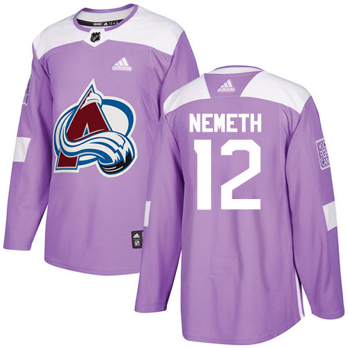 Men's Adidas Colorado Avalanche #12 Patrik Nemeth Authentic Purple Fights Cancer Practice NHL Jersey