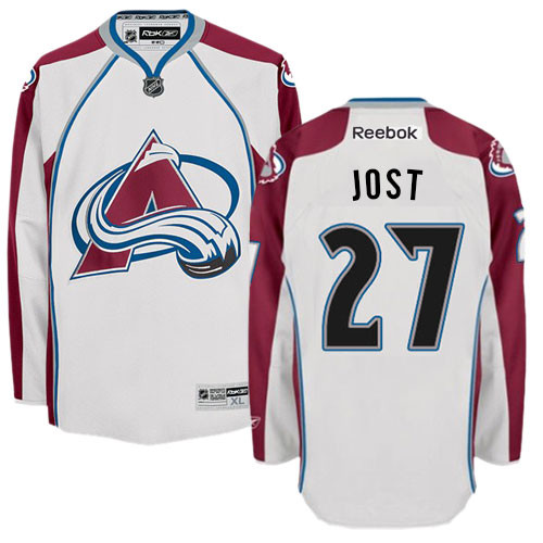 Youth Reebok Colorado Avalanche #17 Tyson Jost Authentic White Away NHL Jersey