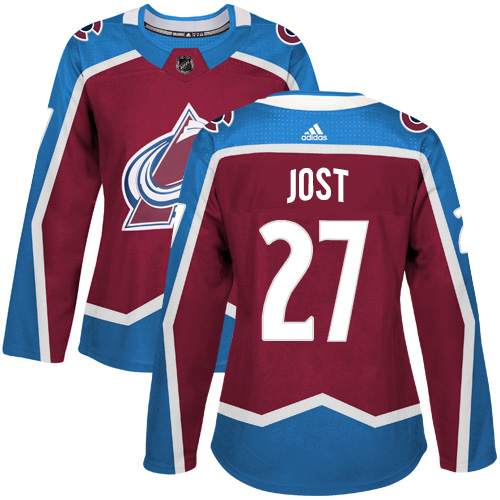 Women's Adidas Colorado Avalanche #17 Tyson Jost Authentic Burgundy Red Home NHL Jersey