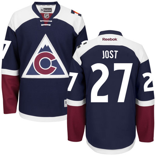 Women's Reebok Colorado Avalanche #17 Tyson Jost Authentic Blue Third NHL Jersey
