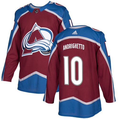 Men's Adidas Colorado Avalanche #10 Sven Andrighetto Authentic Burgundy Red Home NHL Jersey