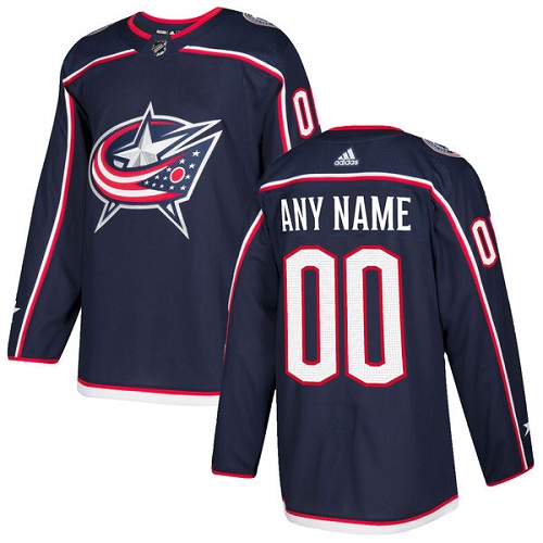 Men's Adidas Columbus Blue Jackets Customized Authentic Navy Blue Home NHL Jersey