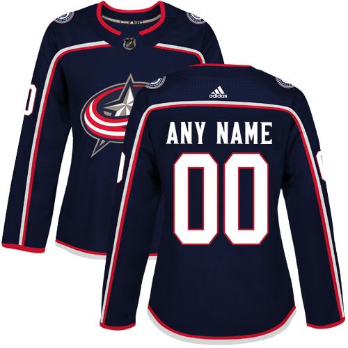Women's Adidas Columbus Blue Jackets Customized Authentic Navy Blue Home NHL Jersey