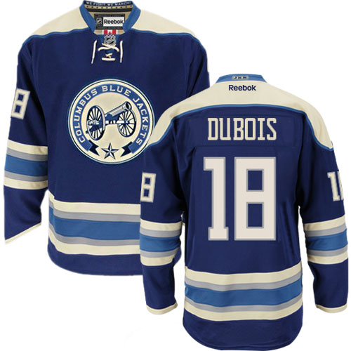 Men's Reebok Columbus Blue Jackets #18 Pierre-Luc Dubois Premier Navy Blue Third NHL Jersey