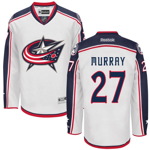 Men's Reebok Columbus Blue Jackets #27 Ryan Murray Authentic White Away NHL Jersey