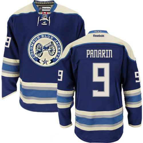 Men's Reebok Columbus Blue Jackets #9 Artemi Panarin Premier Navy Blue Third NHL Jersey