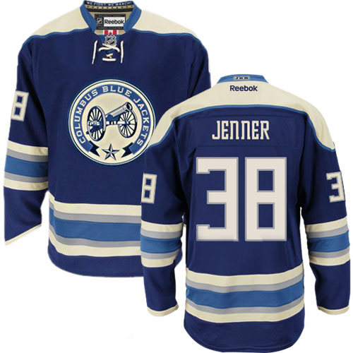 Men's Reebok Columbus Blue Jackets #38 Boone Jenner Authentic Navy Blue Third NHL Jersey