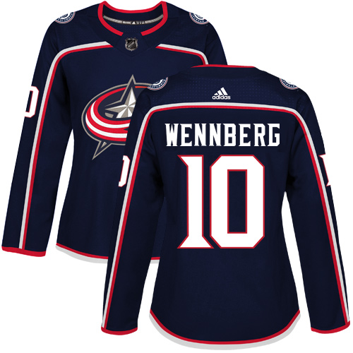 Women's Adidas Columbus Blue Jackets #10 Alexander Wennberg Premier Navy Blue Home NHL Jersey