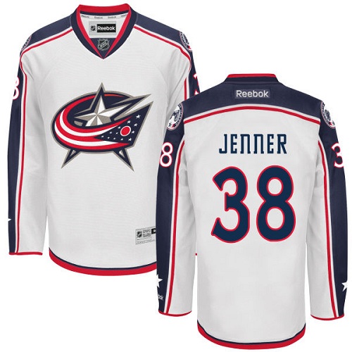 Youth Reebok Columbus Blue Jackets #38 Boone Jenner Authentic White Away NHL Jersey