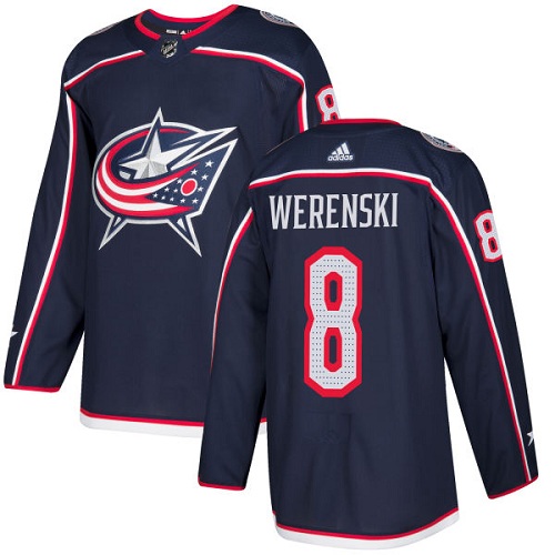 Youth Adidas Columbus Blue Jackets #8 Zach Werenski Authentic Navy Blue Home NHL Jersey