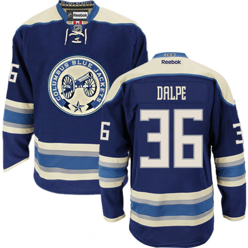 Youth Reebok Columbus Blue Jackets #36 Zac Dalpe Premier Navy Blue Third NHL Jersey
