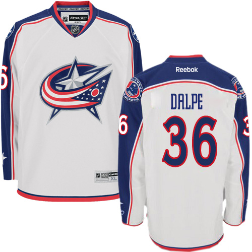 Women's Reebok Columbus Blue Jackets #36 Zac Dalpe Authentic White Away NHL Jersey