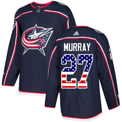 Men's Adidas Columbus Blue Jackets #27 Ryan Murray Authentic Navy Blue USA Flag Fashion NHL Jersey
