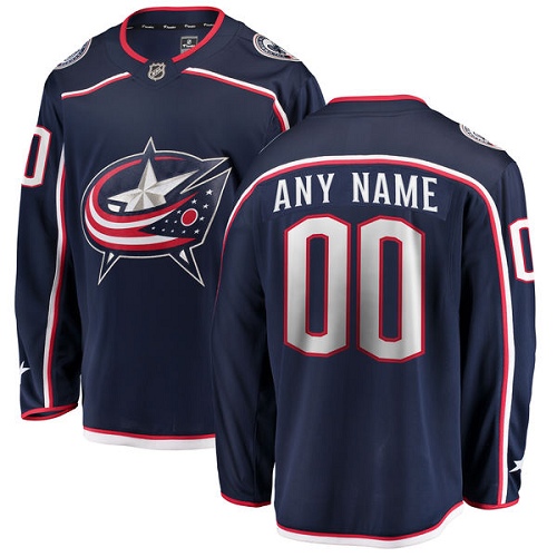 Youth Columbus Blue Jackets Customized Authentic Navy Blue Home Fanatics Branded Breakaway NHL Jersey