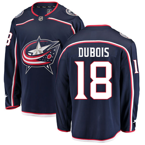 Men's Columbus Blue Jackets #18 Pierre-Luc Dubois Authentic Navy Blue Home Fanatics Branded Breakaway NHL Jersey