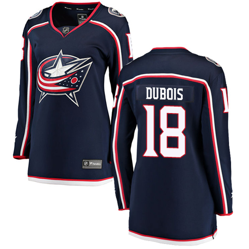 Women's Columbus Blue Jackets #18 Pierre-Luc Dubois Authentic Navy Blue Home Fanatics Branded Breakaway NHL Jersey