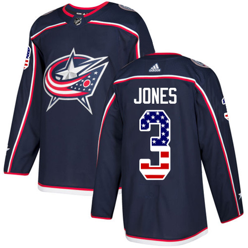 Youth Adidas Columbus Blue Jackets #3 Seth Jones Authentic Navy Blue USA Flag Fashion NHL Jersey