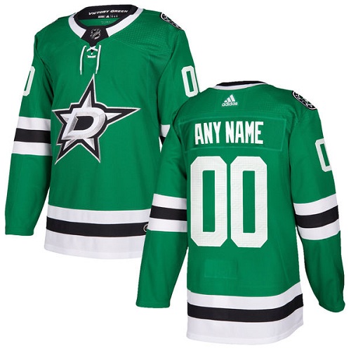 Men's Adidas Dallas Stars Customized Authentic Green Home NHL Jersey