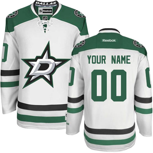 Youth Reebok Dallas Stars Customized Authentic White Away NHL Jersey