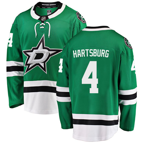 Men's Dallas Stars #4 Craig Hartsburg Authentic Green Home Fanatics Branded Breakaway NHL Jersey