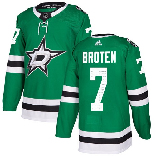 Men's Adidas Dallas Stars #7 Neal Broten Authentic Green Home NHL Jersey