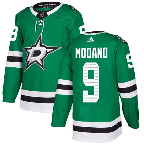 Men's Adidas Dallas Stars #9 Mike Modano Authentic Green Home NHL Jersey
