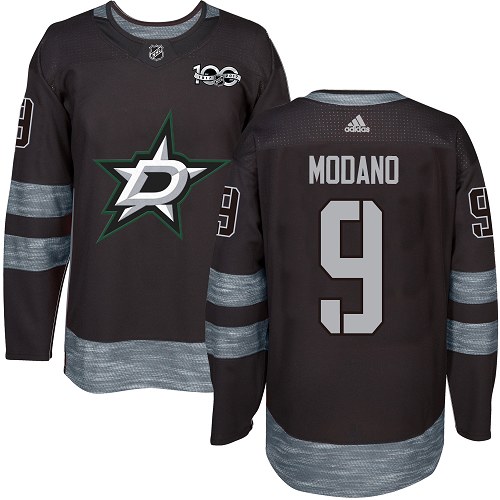Men's Adidas Dallas Stars #9 Mike Modano Premier Black 1917-2017 100th Anniversary NHL Jersey
