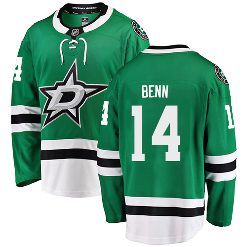 Men's Dallas Stars #14 Jamie Benn Authentic Green Home Fanatics Branded Breakaway NHL Jersey