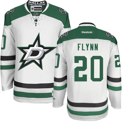 Men's Reebok Dallas Stars #20 Brian Flynn Authentic White Away NHL Jersey