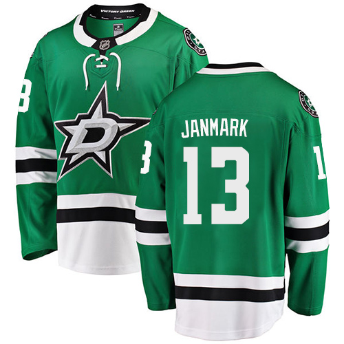 Youth Dallas Stars #13 Mattias Janmark Authentic Green Home Fanatics Branded Breakaway NHL Jersey