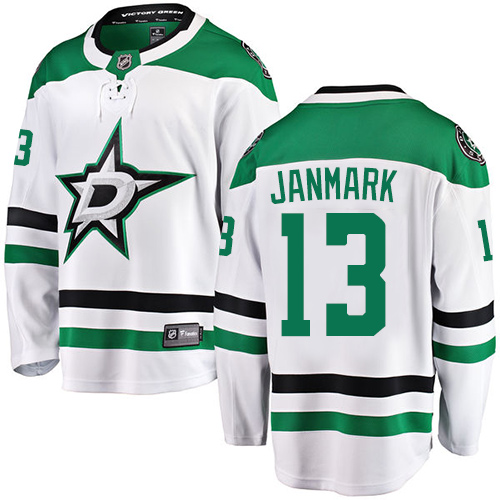 Youth Dallas Stars #13 Mattias Janmark Authentic White Away Fanatics Branded Breakaway NHL Jersey