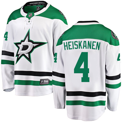 Men's Dallas Stars #4 Miro Heiskanen Authentic White Away Fanatics Branded Breakaway NHL Jersey
