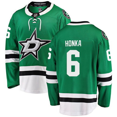 Men's Dallas Stars #6 Julius Honka Authentic Green Home Fanatics Branded Breakaway NHL Jersey