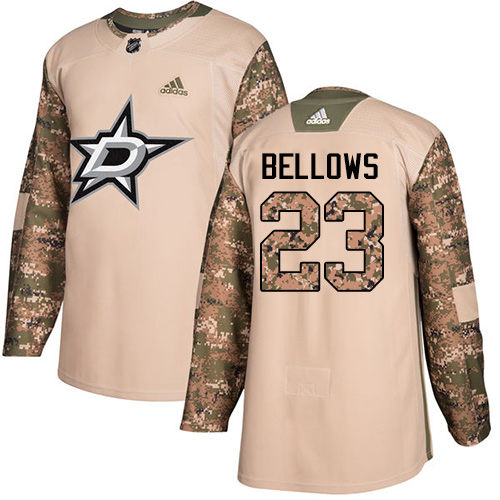 Men's Adidas Dallas Stars #23 Brian Bellows Authentic Camo Veterans Day Practice NHL Jersey