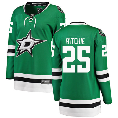 Women's Dallas Stars #25 Brett Ritchie Authentic Green Home Fanatics Branded Breakaway NHL Jersey